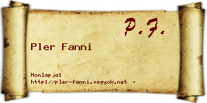 Pler Fanni névjegykártya
